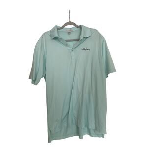 Peter Millar Light Blue/Green Sea Island Logo Polo Size L****